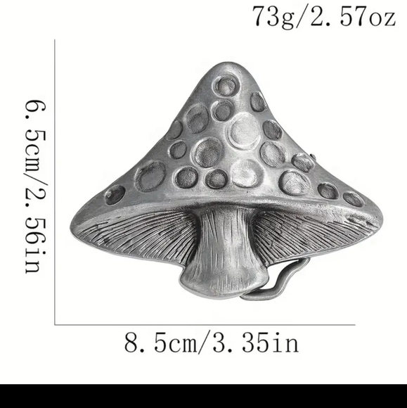 New Silver Textured mushroom Belt buckle main image 4